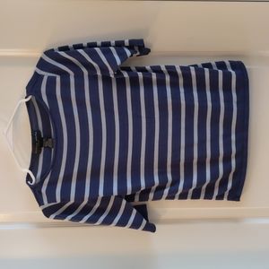 August Silk 100% Silk Knit Striped Shirt Size S